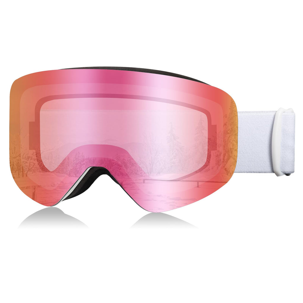 RIGWARL Ski Goggles 100% UV Protection Anti Fog Snow Goggles OTG Helmet Compatible Snowboard Goggles for Adult